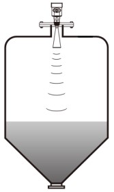 灰?guī)炖走_(dá)物位計錐形罐安裝示意圖